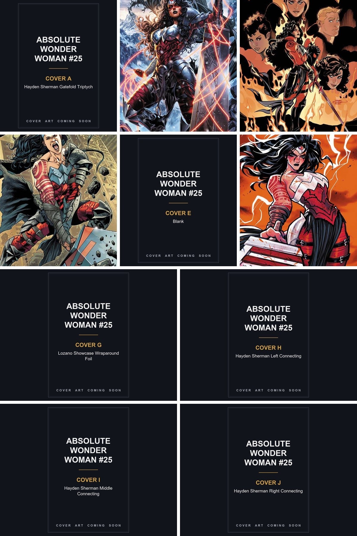 Absolute Wonder Woman #25 all covers bundle collage
