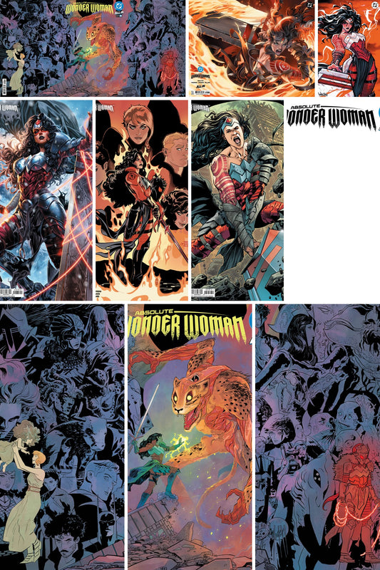 Absolute Wonder Woman #25 all covers bundle collage (A-J, 10 books)