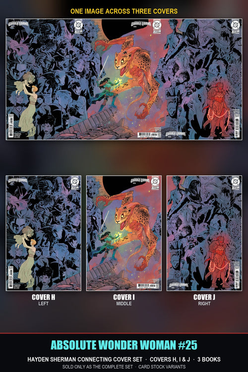 Absolute Wonder Woman #25 Hayden Sherman Connecting Cover Set, Covers H, I & J (3 Books) - set overview