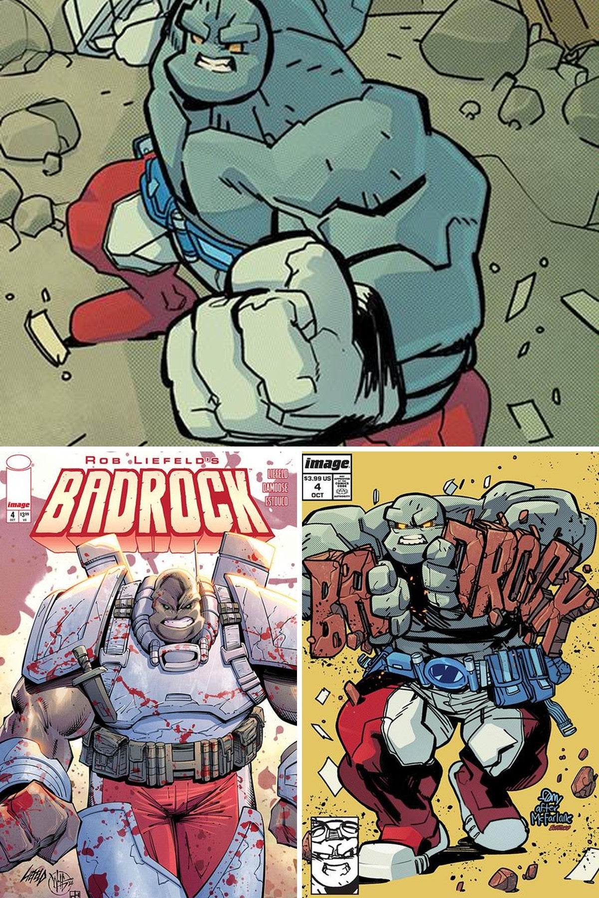 Badrock #4 cover collage