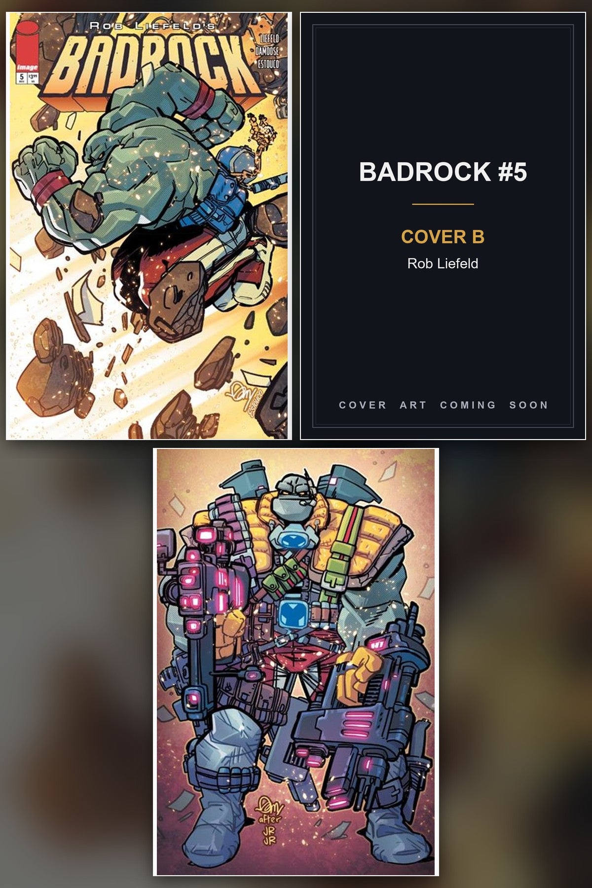 Badrock #5 cover collage - Cover B art coming soon