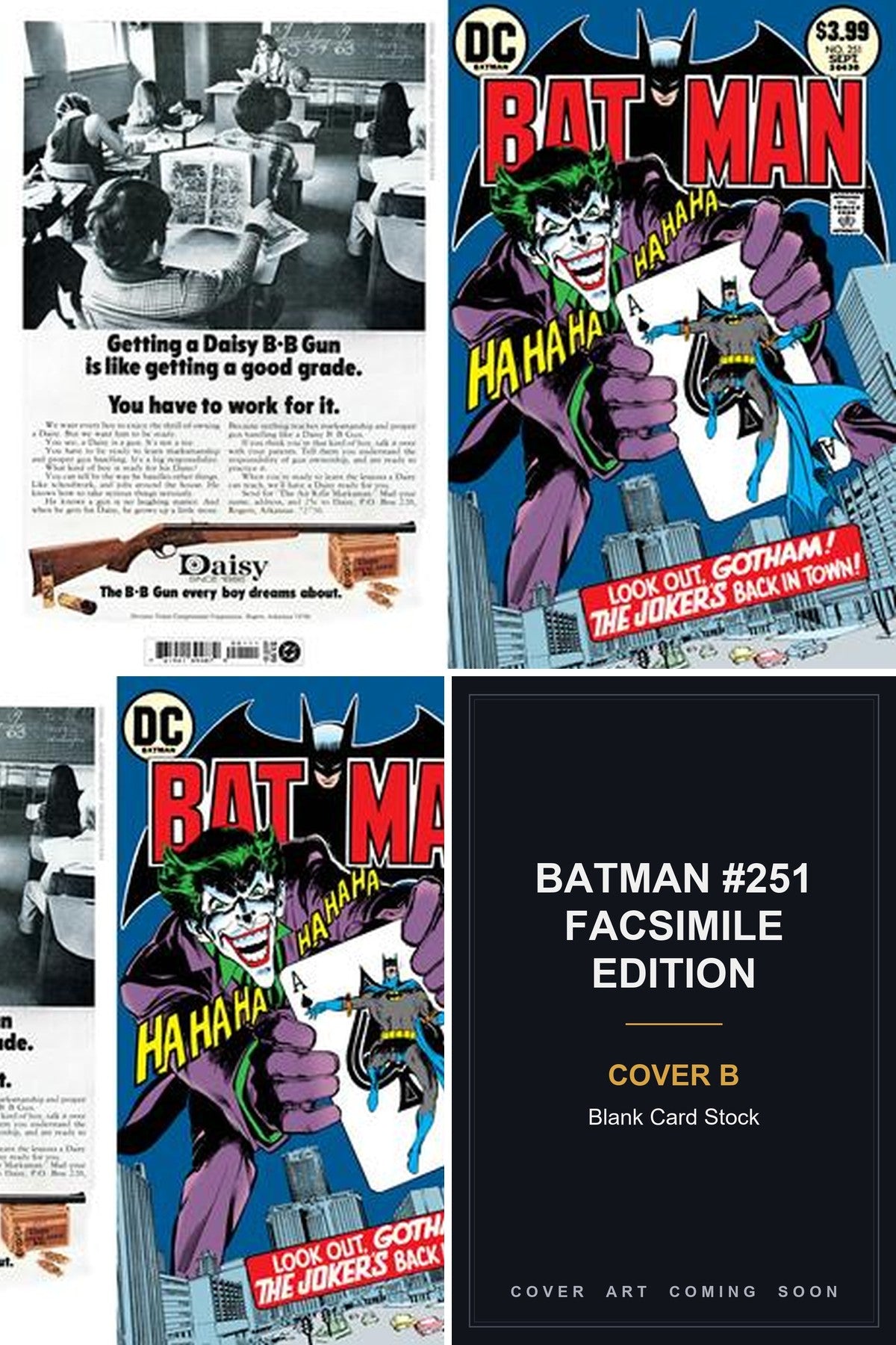 Batman #251 Facsimile Edition cover collage — Cover B art coming soon