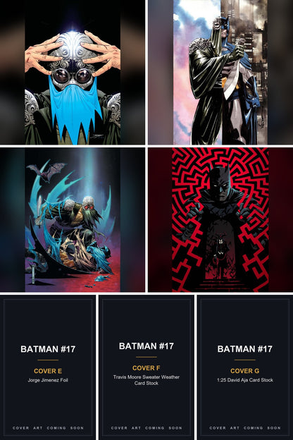 Batman #17 cover collage - Covers E, F & G art coming soon