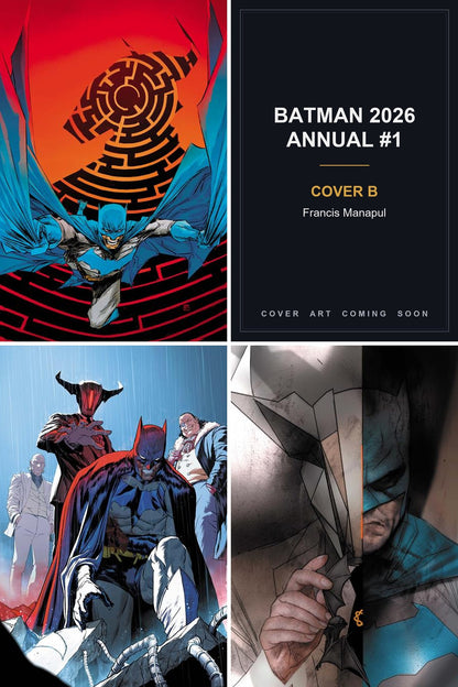 Batman 2026 Annual #1 (One Shot) cover collage — Cover B art coming soon