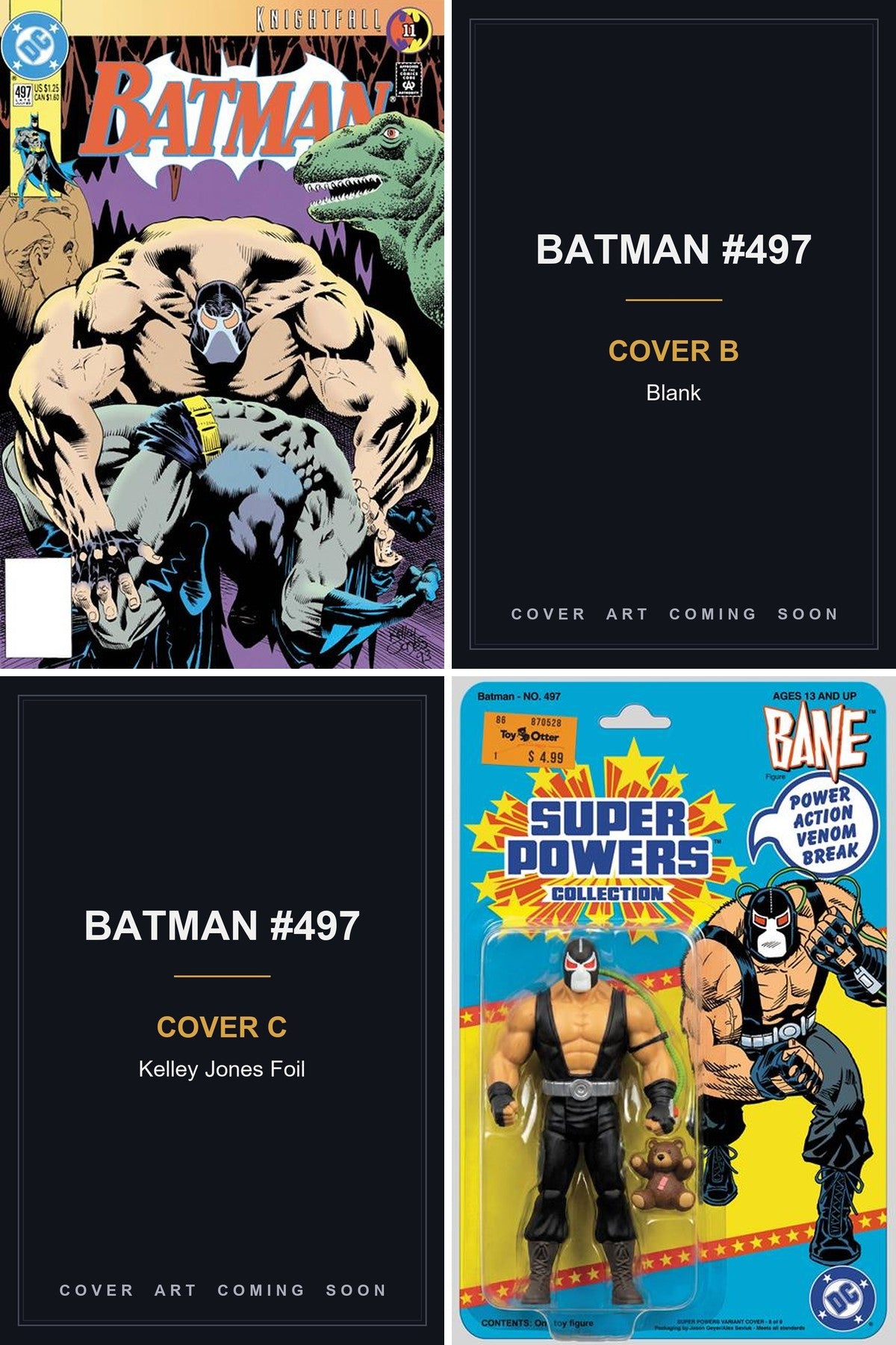 Batman #497 Facsimile Edition cover collage — Covers B & C art coming soon