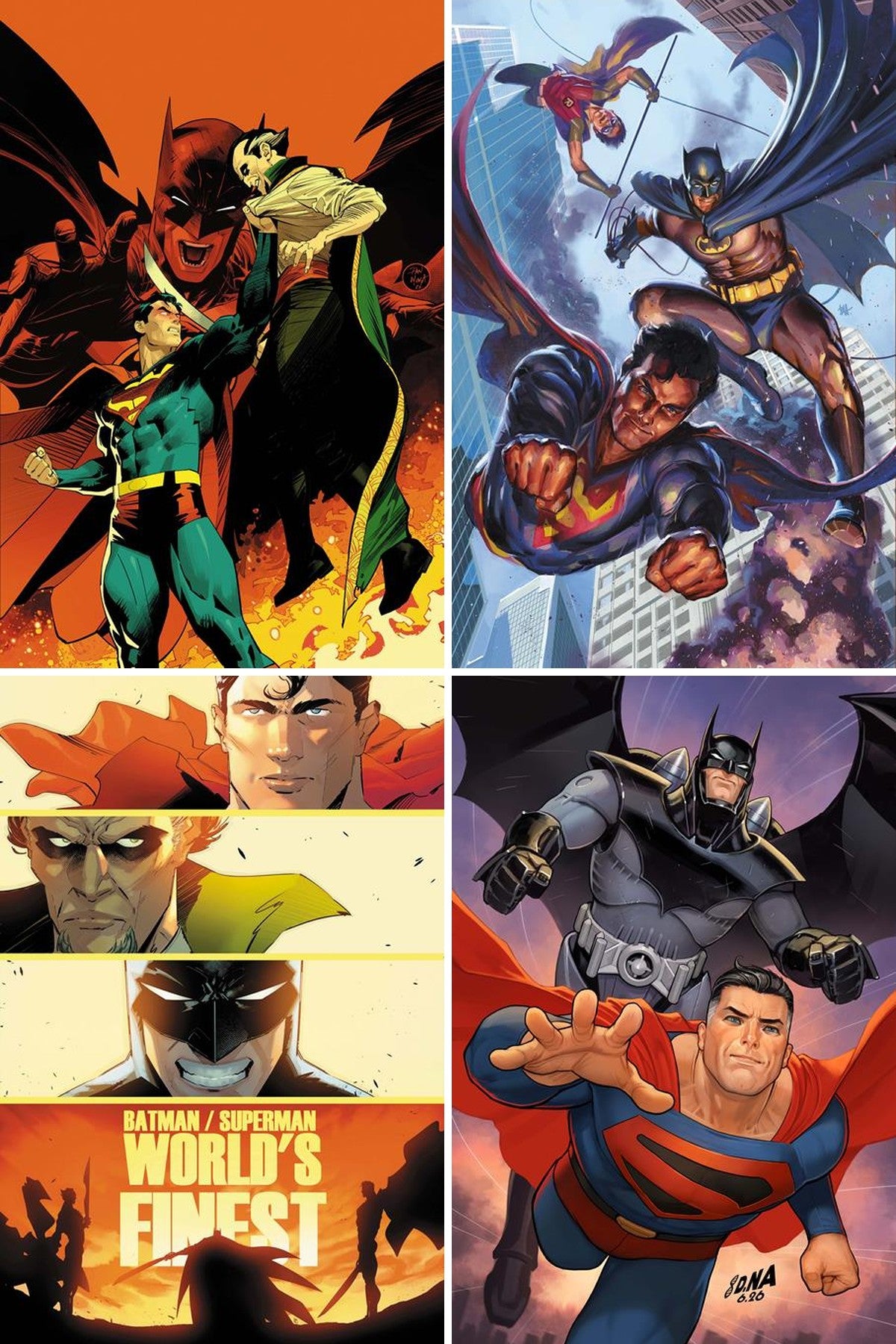 Batman/Superman World's Finest #56 cover collage