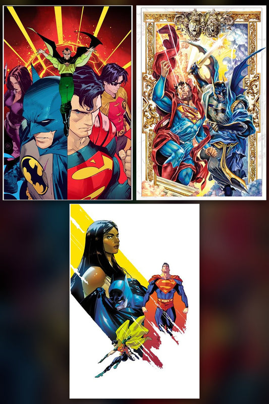 Batman/Superman World's Finest #58 cover collage