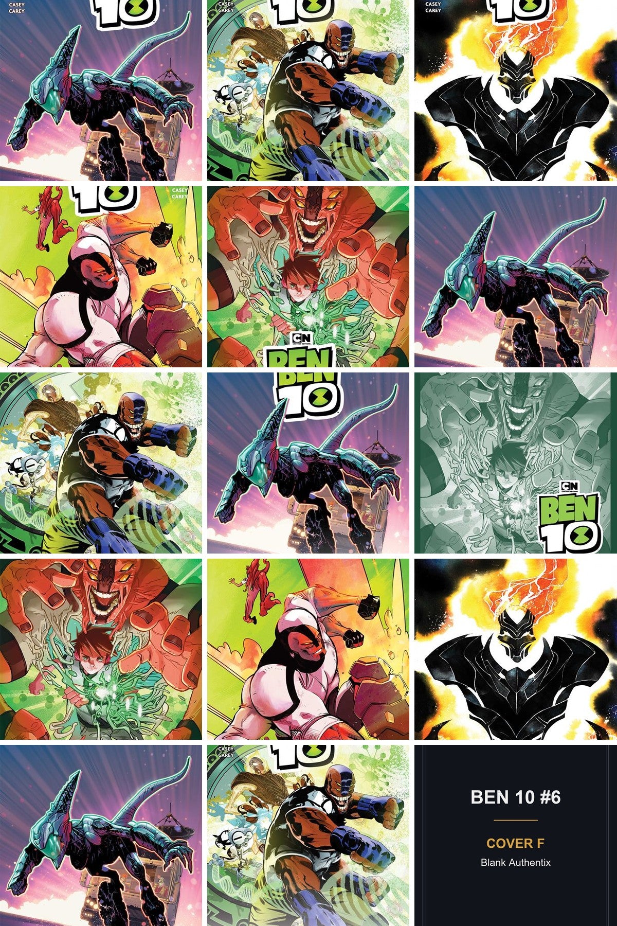 Ben 10 #6 cover collage - Cover F art coming soon