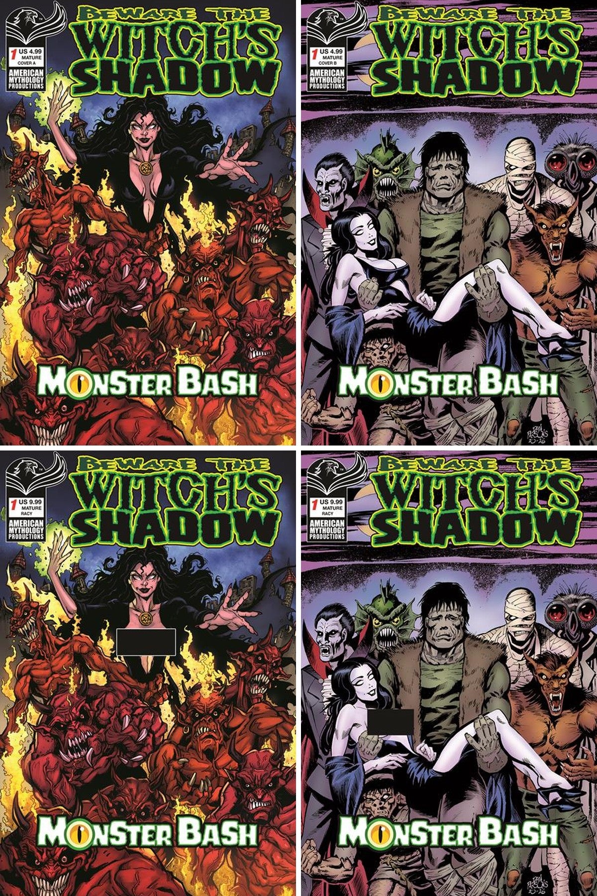 Beware the Witch's Shadow: Monster Bash #1 cover collage