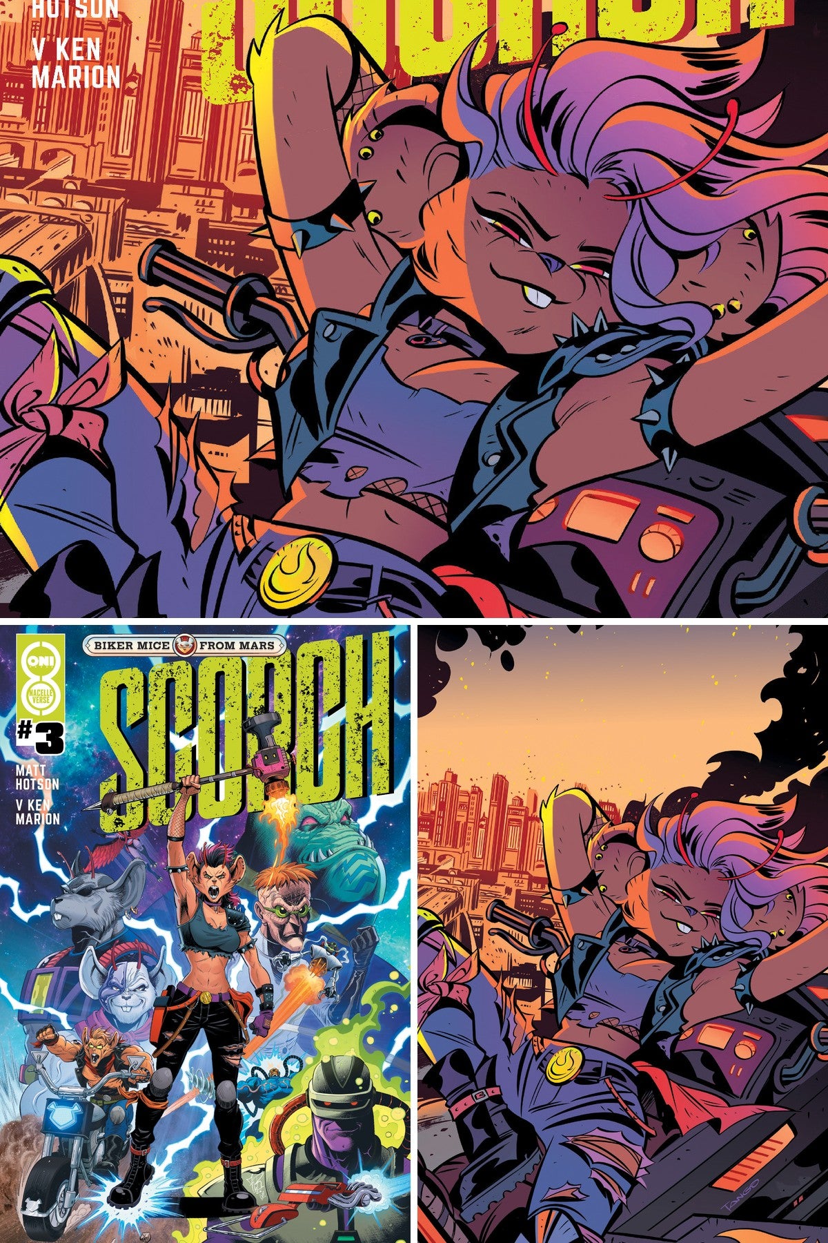 Biker Mice from Mars: Scorch #3 cover collage