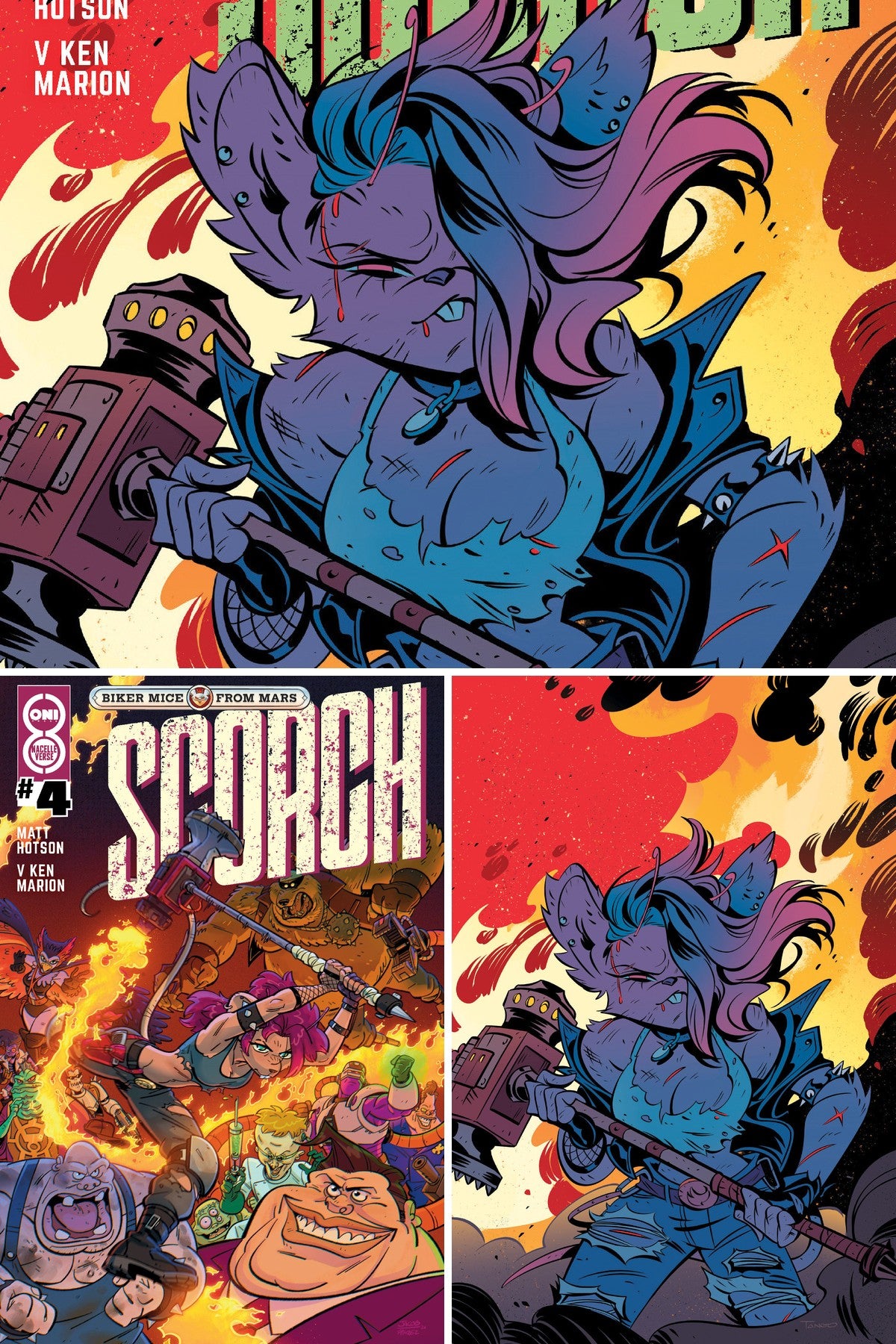 Biker Mice from Mars: Scorch #4 cover collage