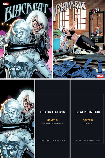 BLACK CAT #16 cover collage - Covers B & D art coming soon