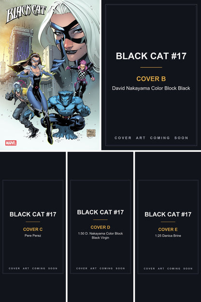Black Cat #17 cover collage - Covers B, C, D & E art coming soon