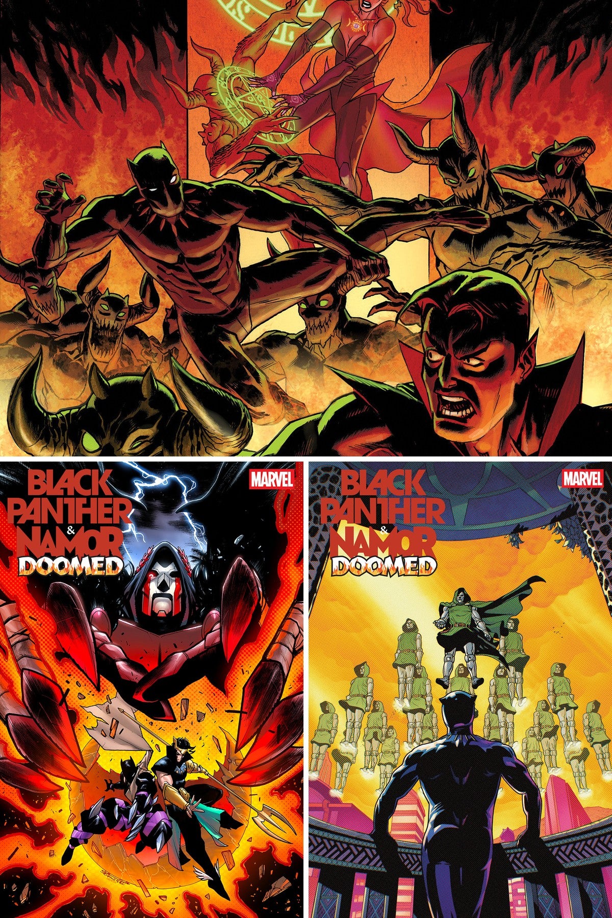 BLACK PANTHER/NAMOR: DOOMED #2 cover collage
