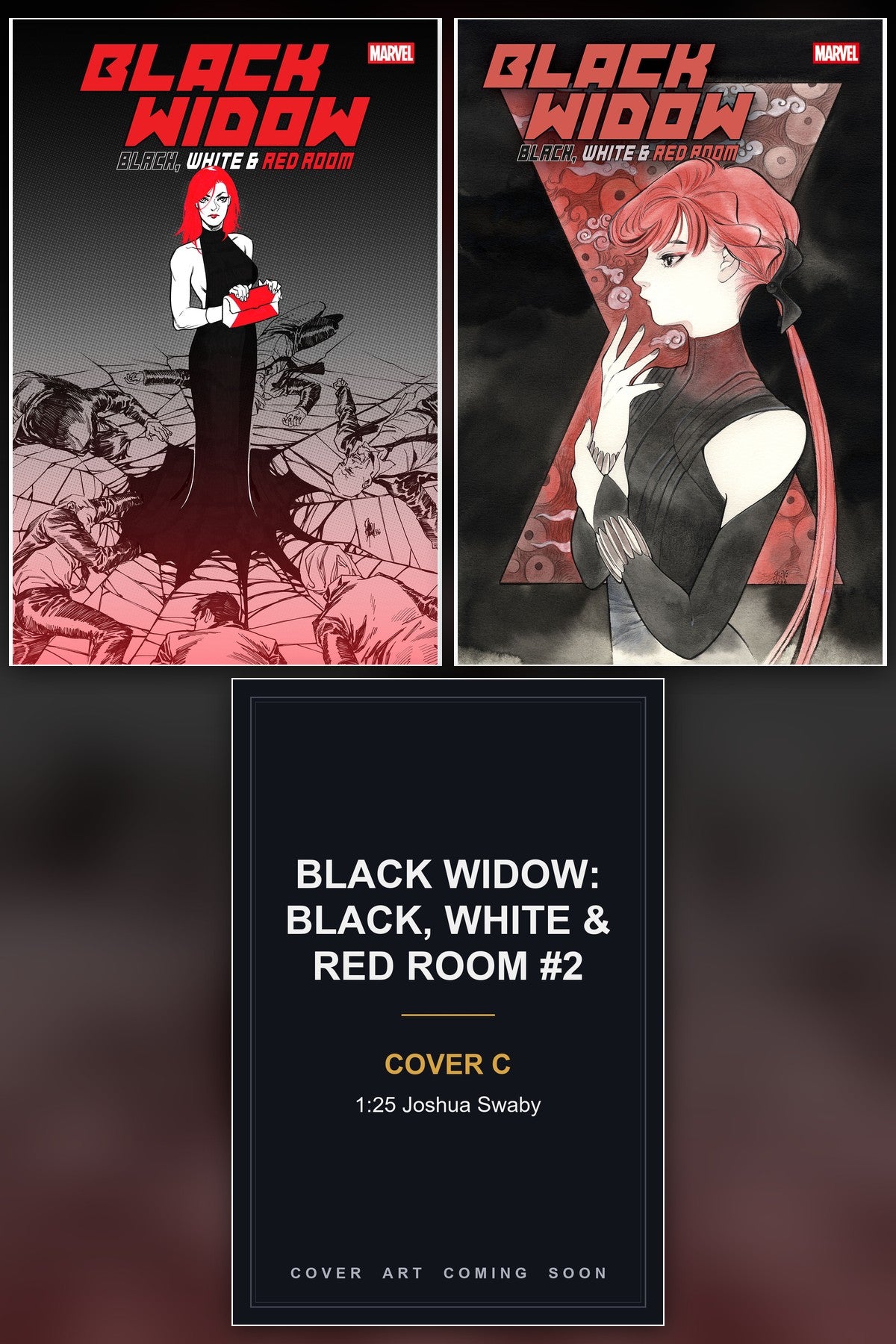 Black Widow: Black, White & Red Room #2 cover collage - Cover C art coming soon