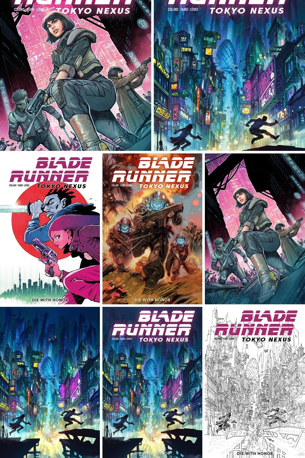 Blade Runner: Tokyo Nexus - Die With Honor #1 cover collage