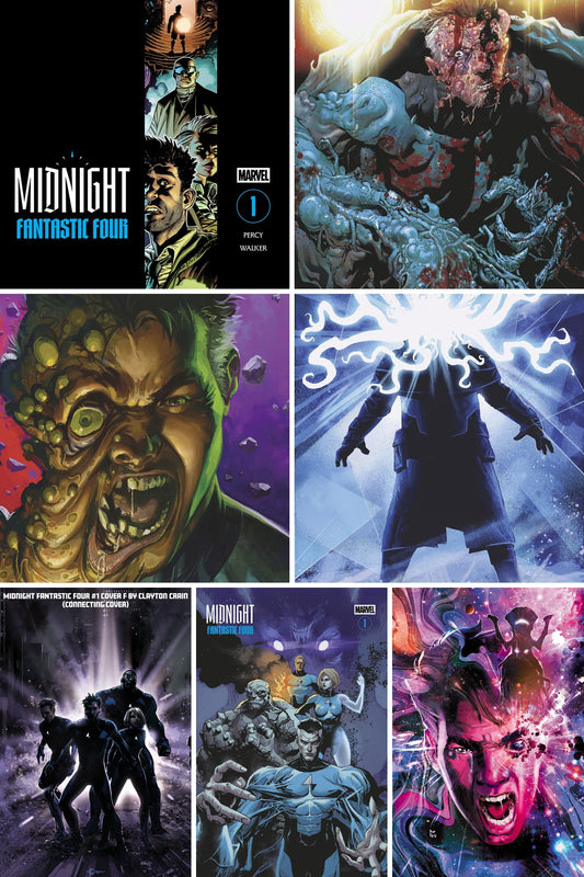 Midnight Fantastic Four #1 complete 7-cover bundle collage