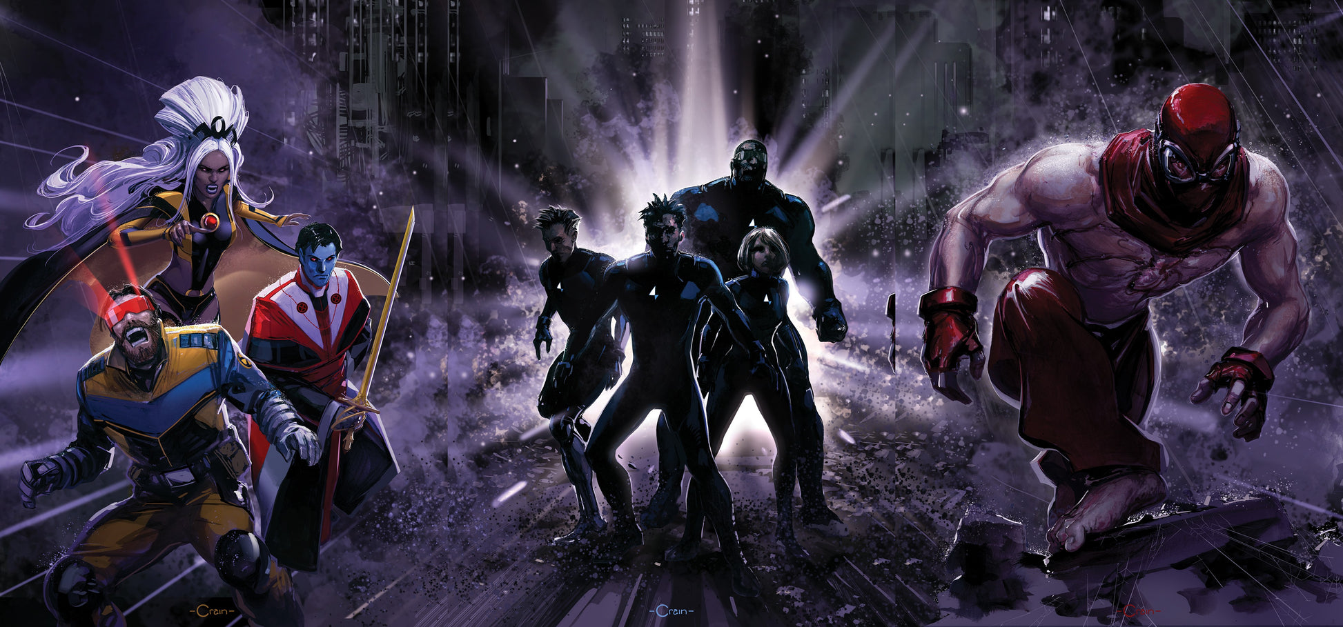 Marvel Midnight Universe #1 Clayton Crain 3-Part Connecting Cover collage