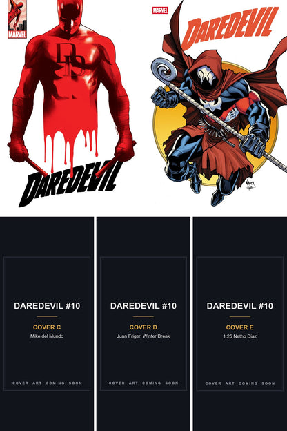 Daredevil #10 cover collage - Covers C, D & E art coming soon