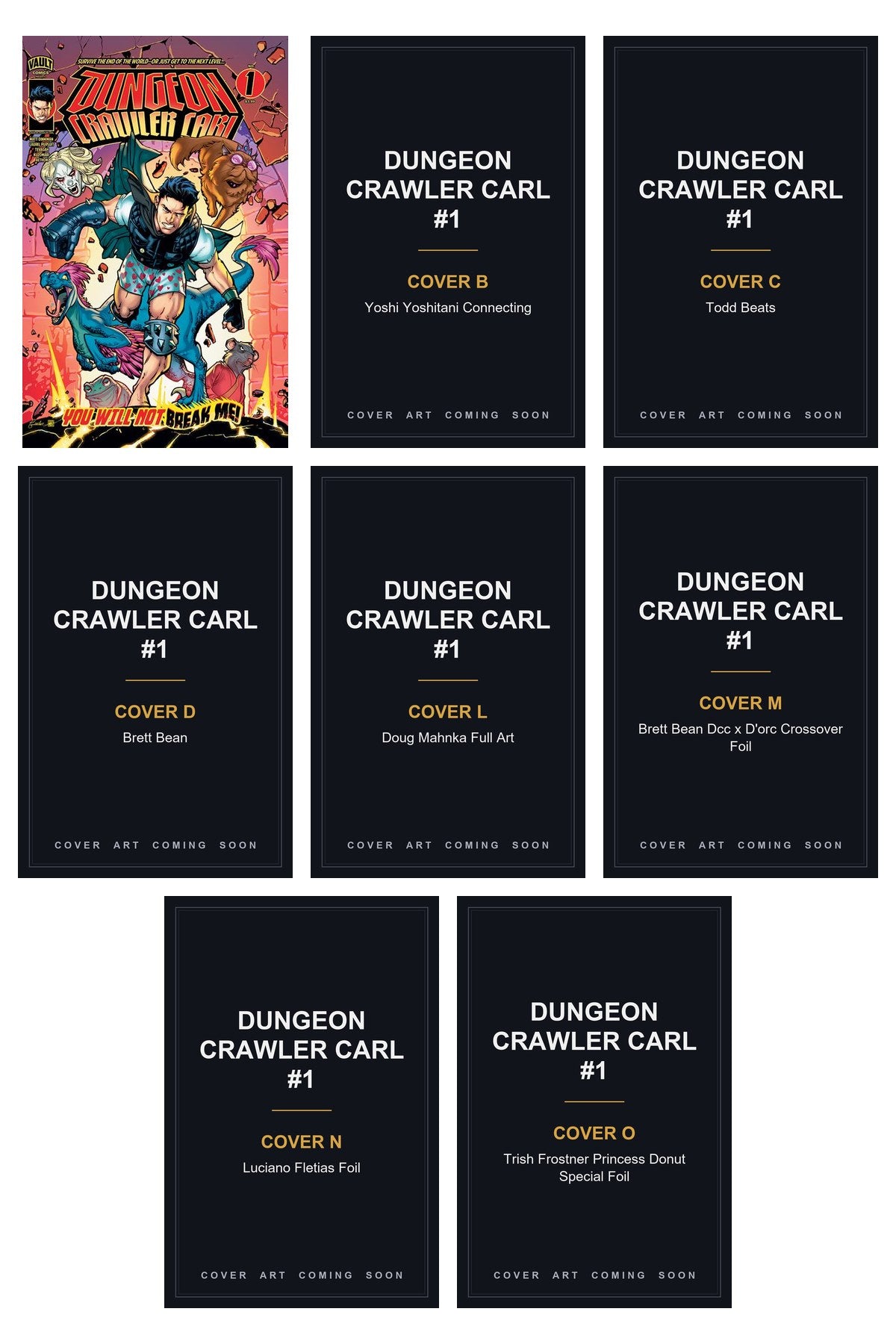 Dungeon Crawler Carl #1 - Cover Bundle (A-D & L-O, 8 Books)
