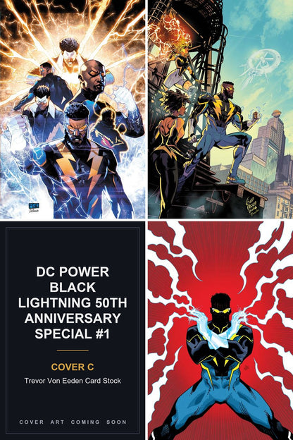 DC Power Black Lightning 50th Anniversary Special #1 cover collage - Cover C art coming soon