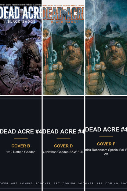 Dead Acre #4 cover collage - Covers B, D & F art coming soon