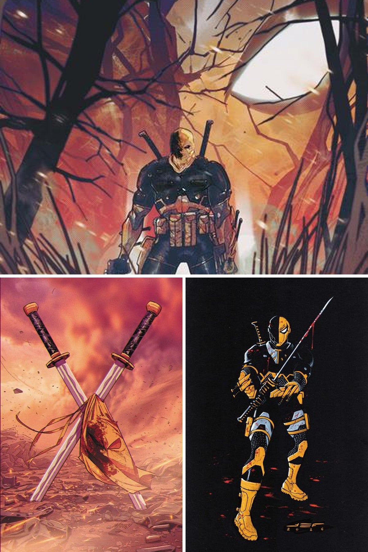 Deathstroke The Terminator #9 cover collage