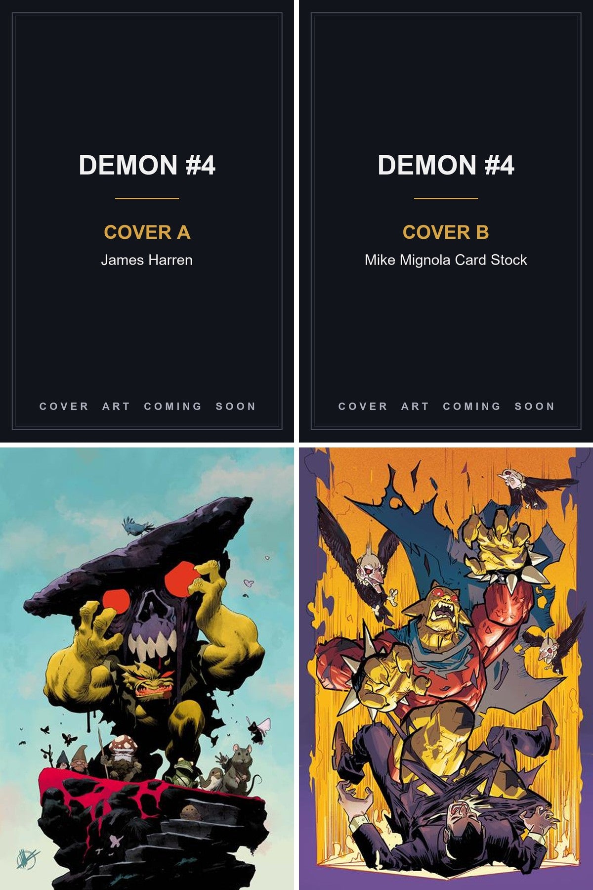Demon #4 cover collage - Covers A & B art coming soon