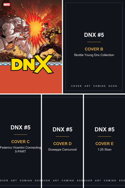 DNX #5 cover collage - Covers B, C, D & E art coming soon