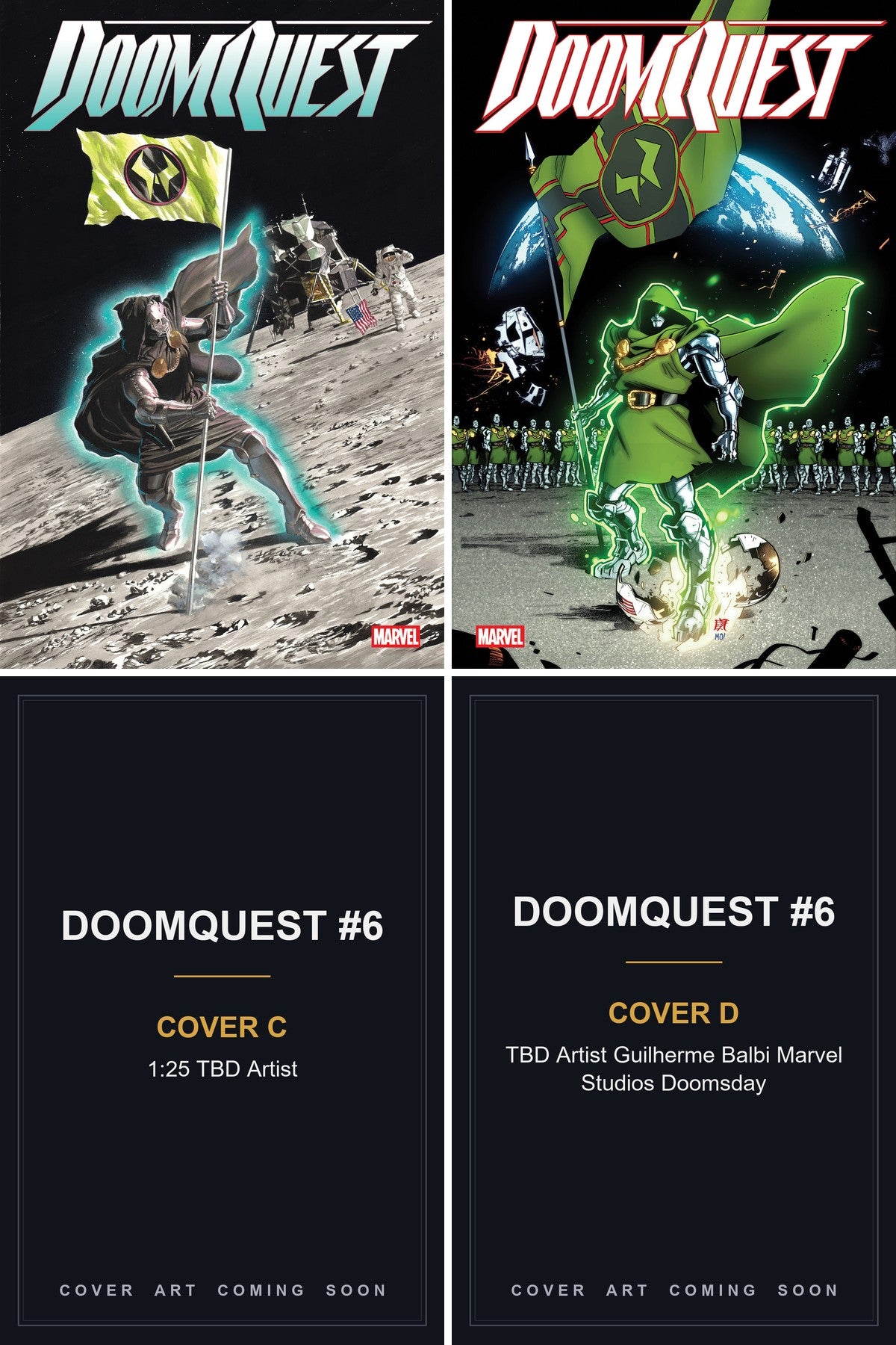 DOOMQUEST #6 cover collage - Covers C & D art coming soon