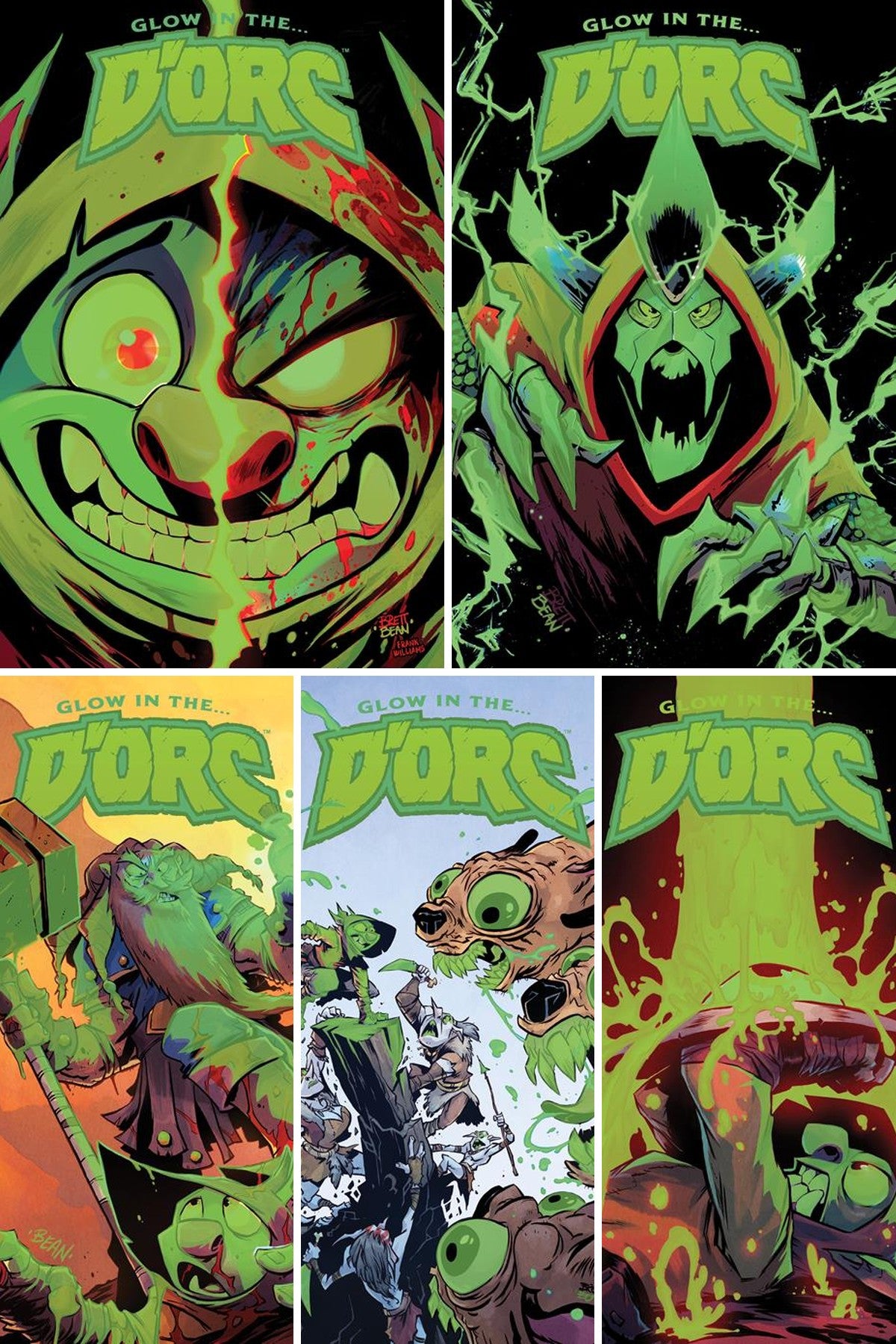 Dorc Glow in the Dorc #1-#5 printings 5-book set