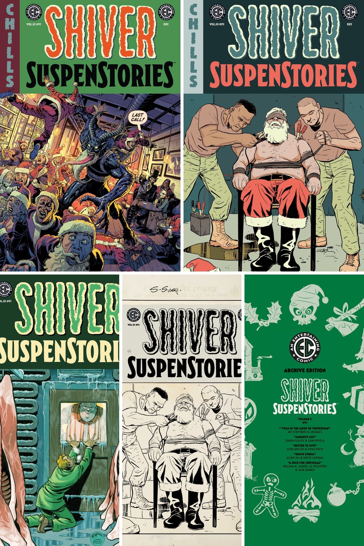EC Shiver SuspenStories #1 cover collage
