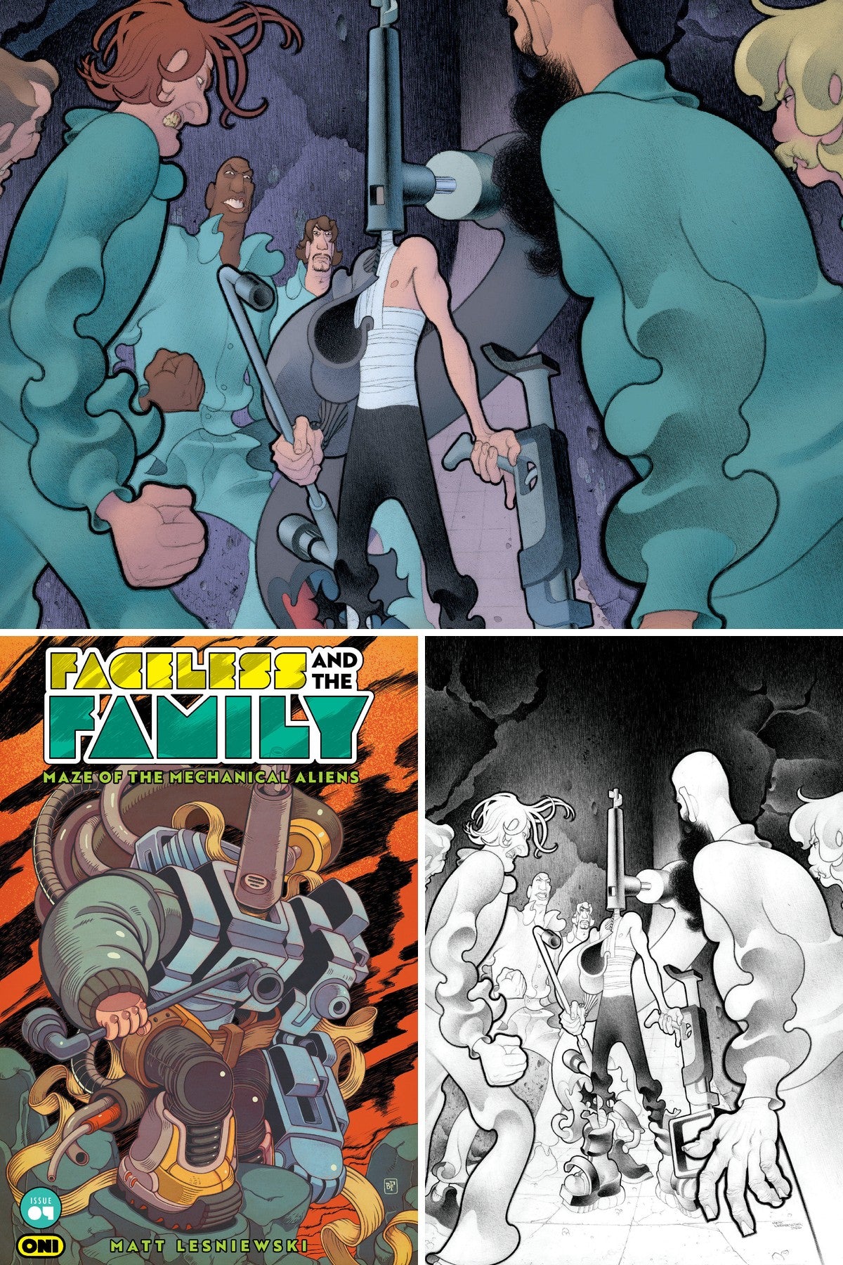 Faceless and the Family #4 cover collage