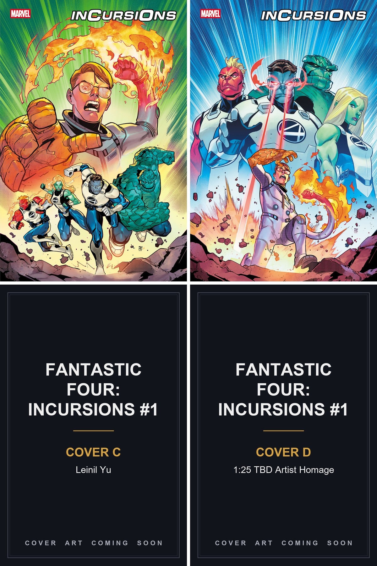 Fantastic Four: Incursions #1 cover collage - Covers C & D art coming soon