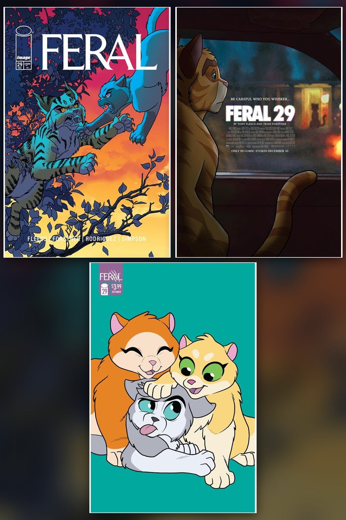 Feral #29 cover collage