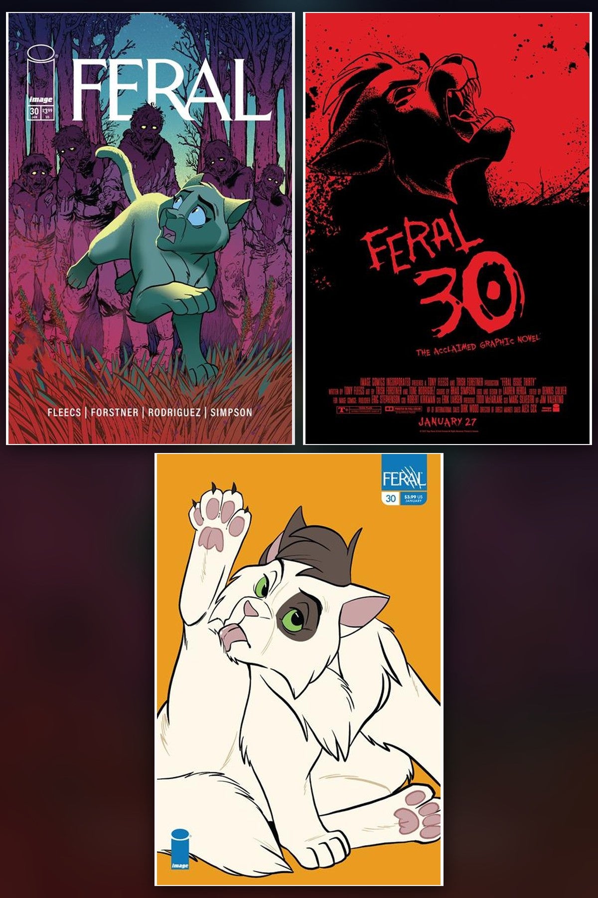 Feral #30 cover collage