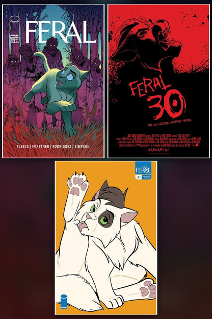 Feral #30 cover collage