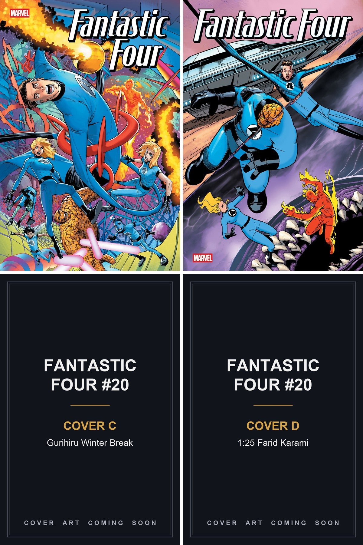 Fantastic Four #20 cover collage - Covers C & D art coming soon