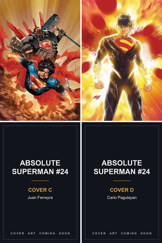 Absolute Superman #24 cover collage — Covers C & D art coming soon