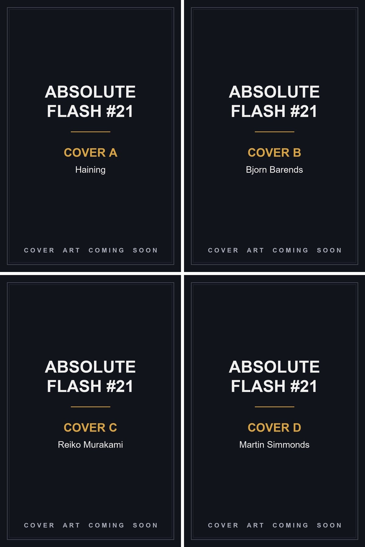 Absolute Flash #21 — all 4 covers — cover art coming soon