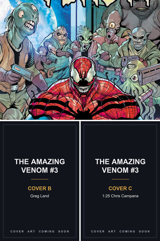 The Amazing Venom #3 cover collage — Covers B & C art coming soon
