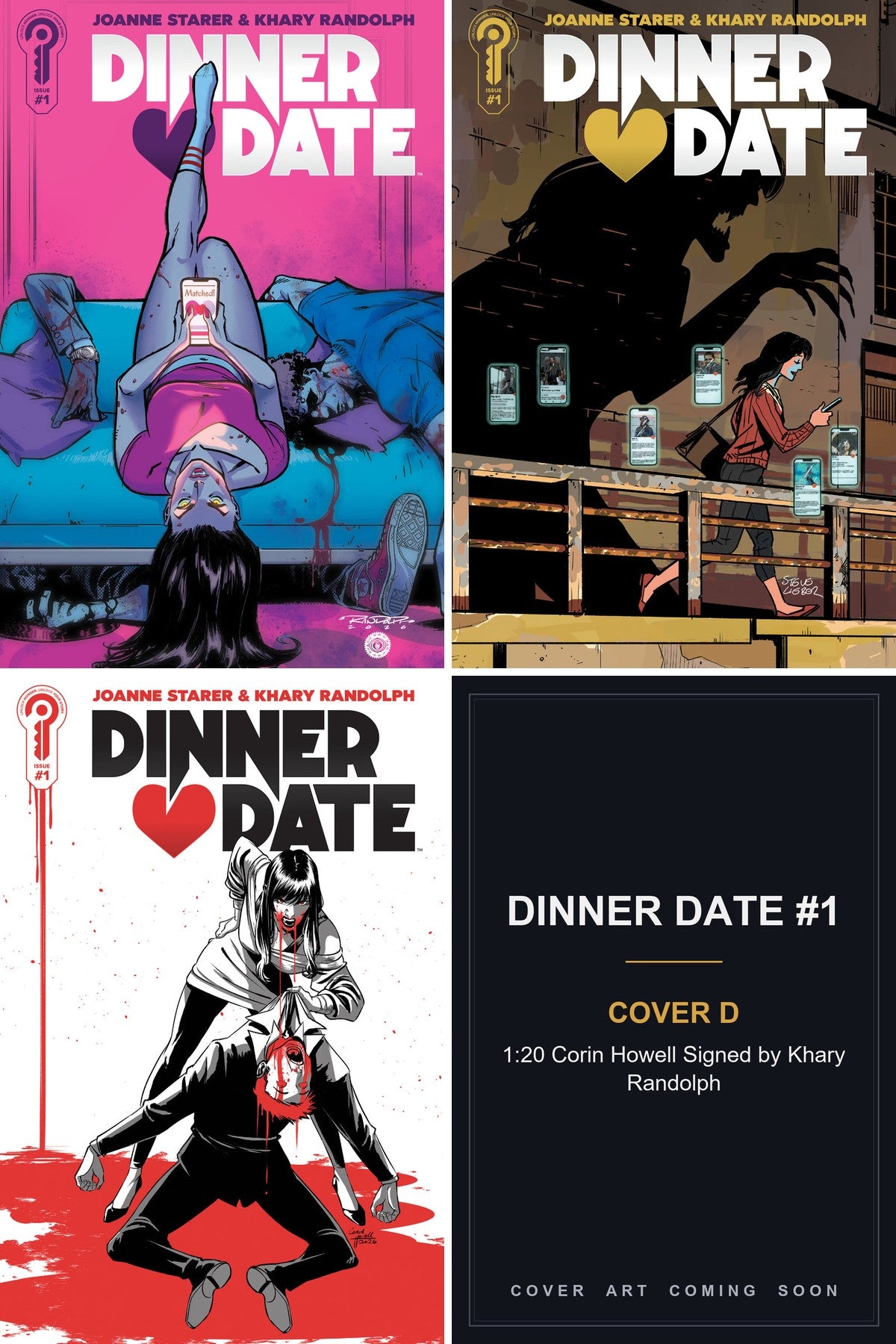 Dinner Date #1 cover collage — Cover D art coming soon