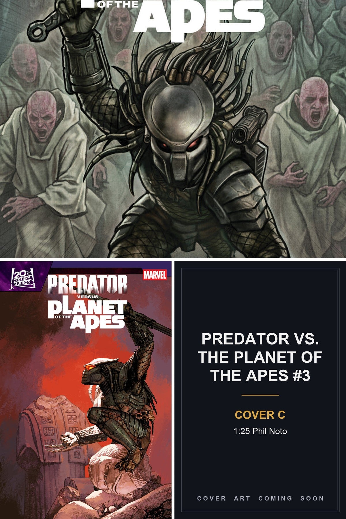 Predator vs. The Planet of the Apes #3 cover collage — Cover C art coming soon