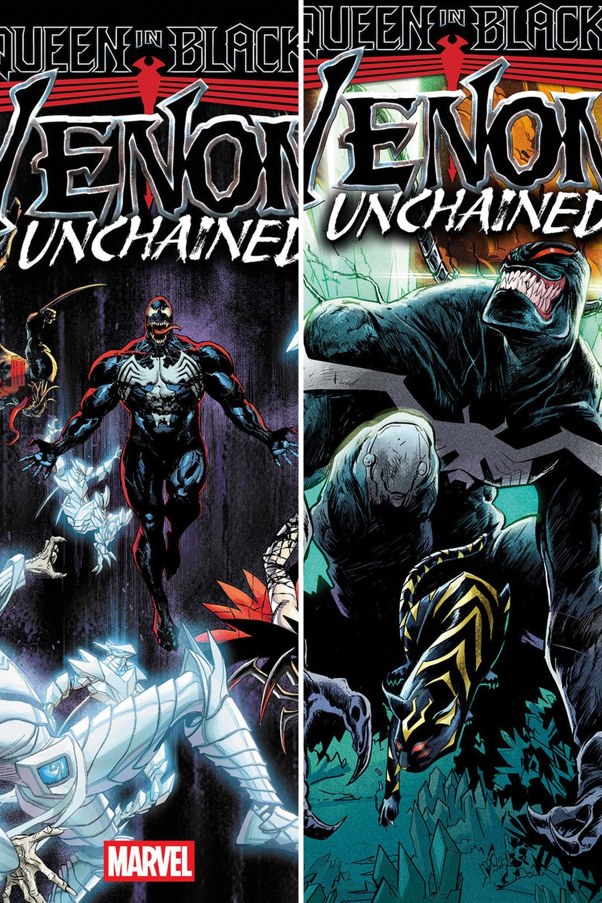 Queen in Black: Venom Unchained #3 cover collage