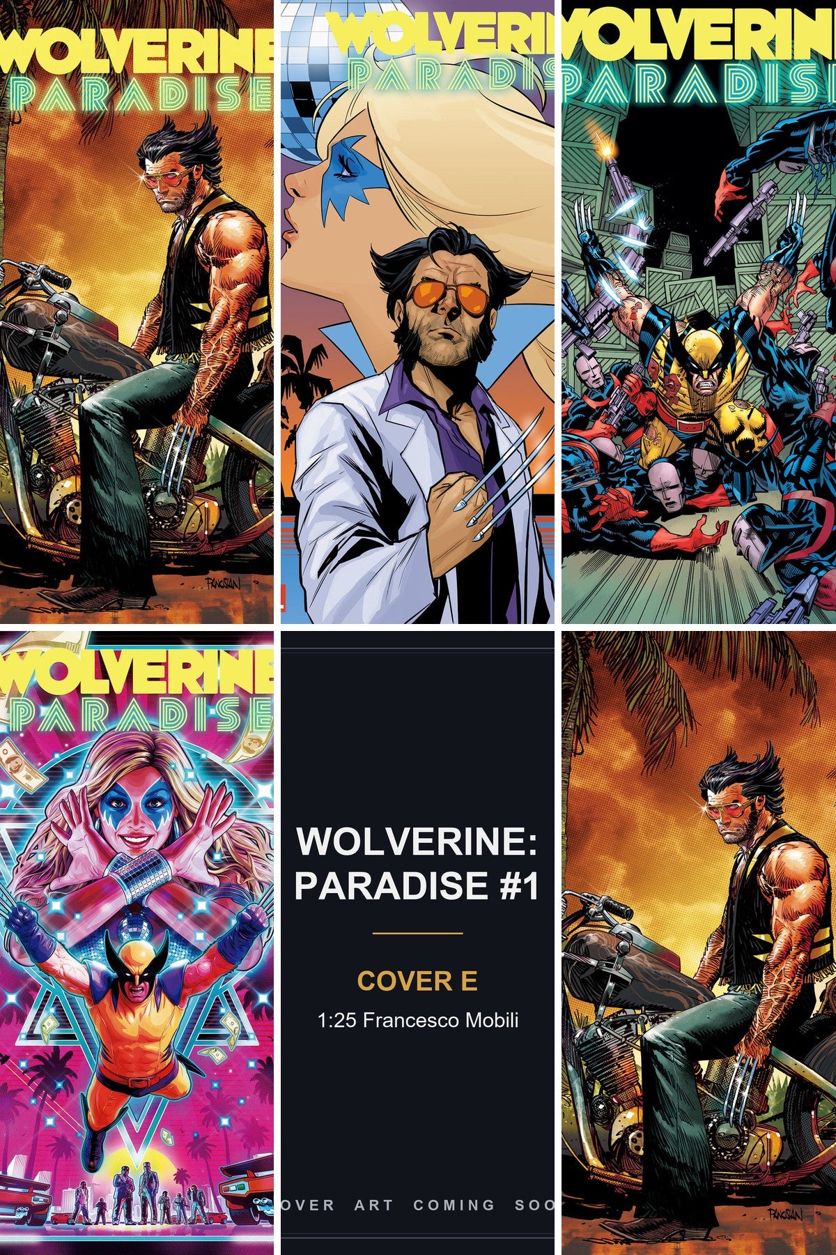 Wolverine: Paradise #1 cover collage — Cover E art coming soon