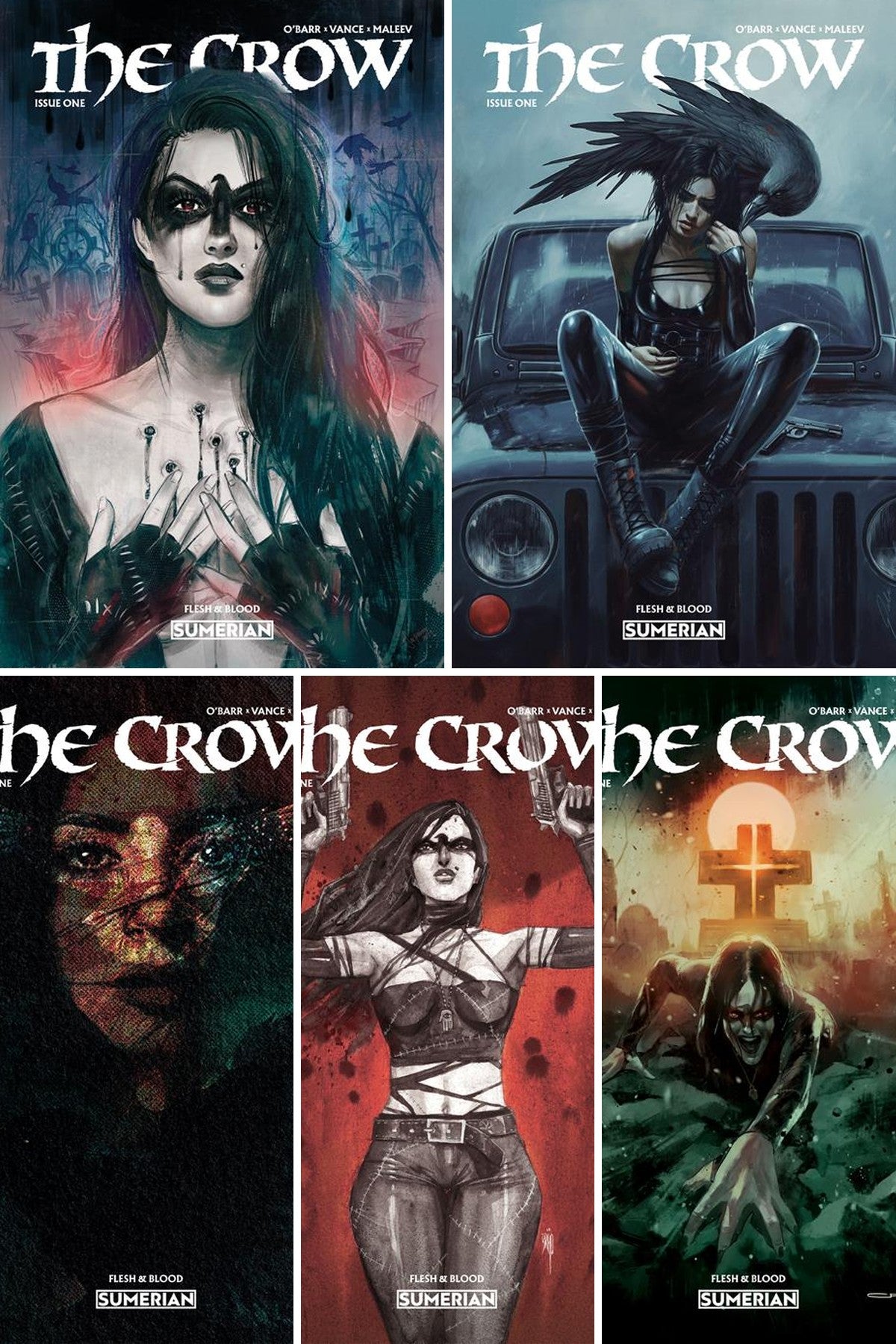 The Crow: Flesh and Blood #1 cover collage