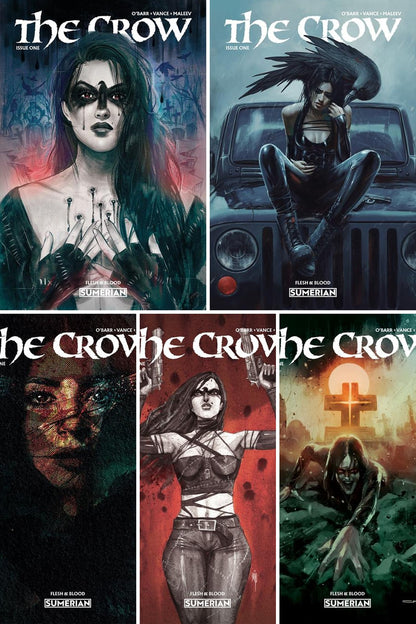 The Crow: Flesh and Blood #1 cover collage
