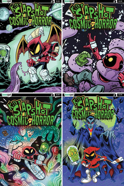 Kid Slapshot: Cosmic Horror #1 cover collage