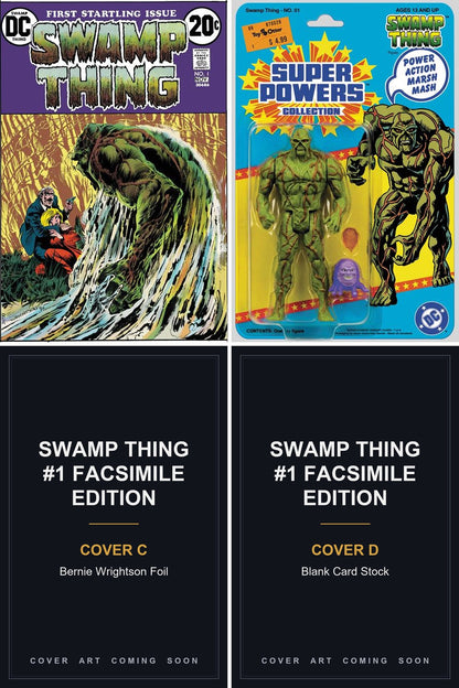 Swamp Thing #1 Facsimile Edition cover collage — Covers C & D art coming soon