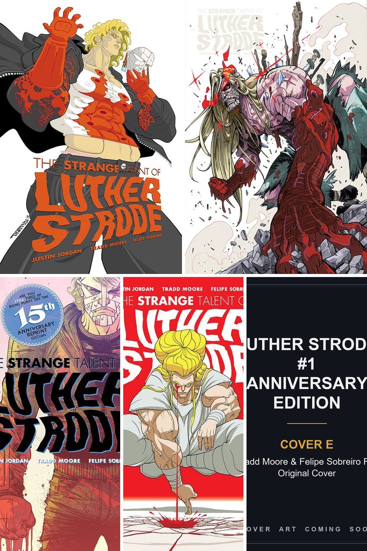 Luther Strode #1 Anniversary Edition cover collage — Cover E art coming soon